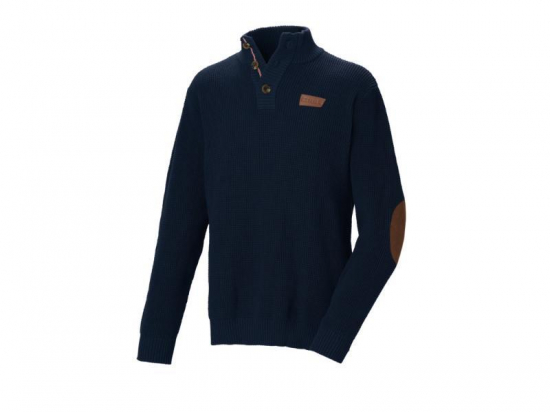 PULL EN TRICOT, BLEU MARINE, HOMME