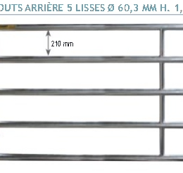 EMBOUT ARRIERE 4/5M 5 Lisses d:60,3