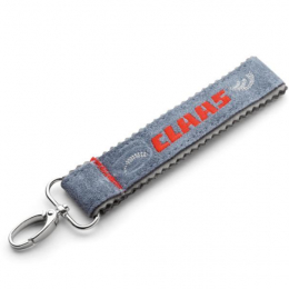 Lanyard gris, cuir