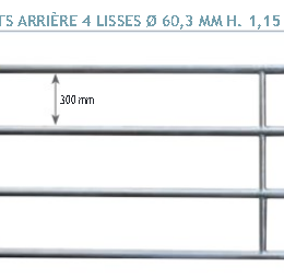 Embout arrière panneau/barrière 3/4 m 4